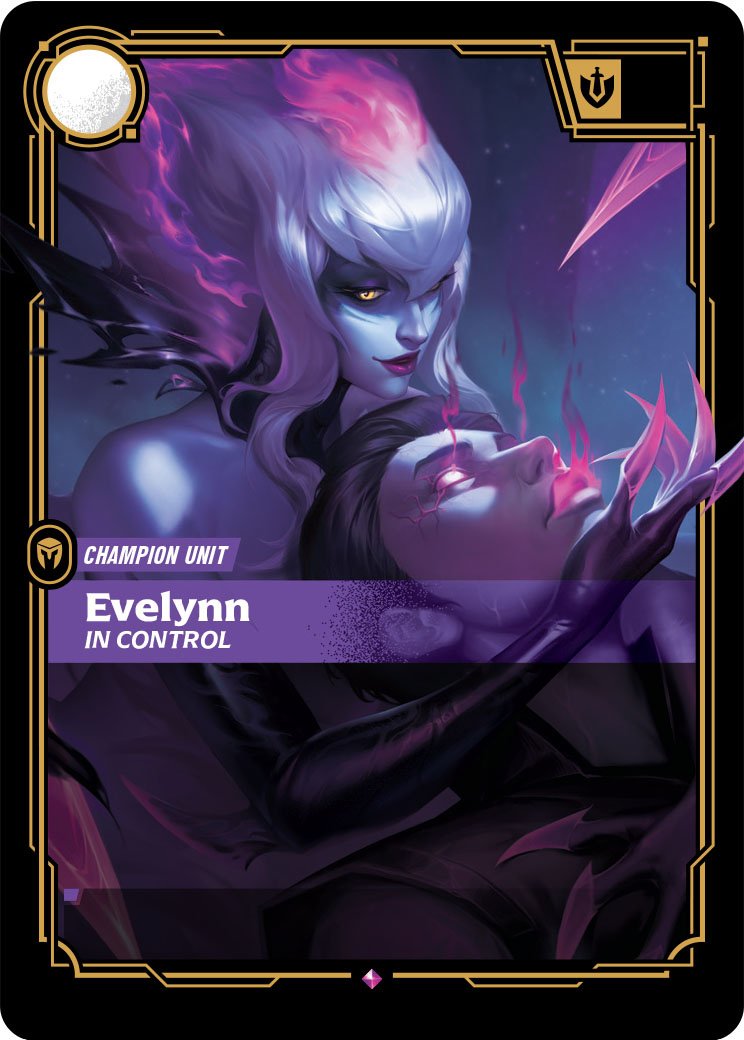 Evelynn, In Control champion card from Riftbound: Radiance