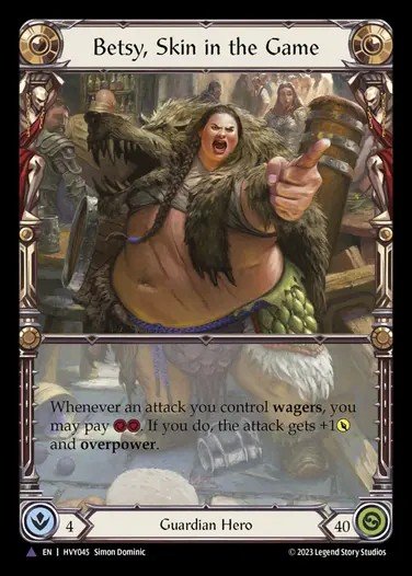 Betsy, Skin in the Game equipment card art