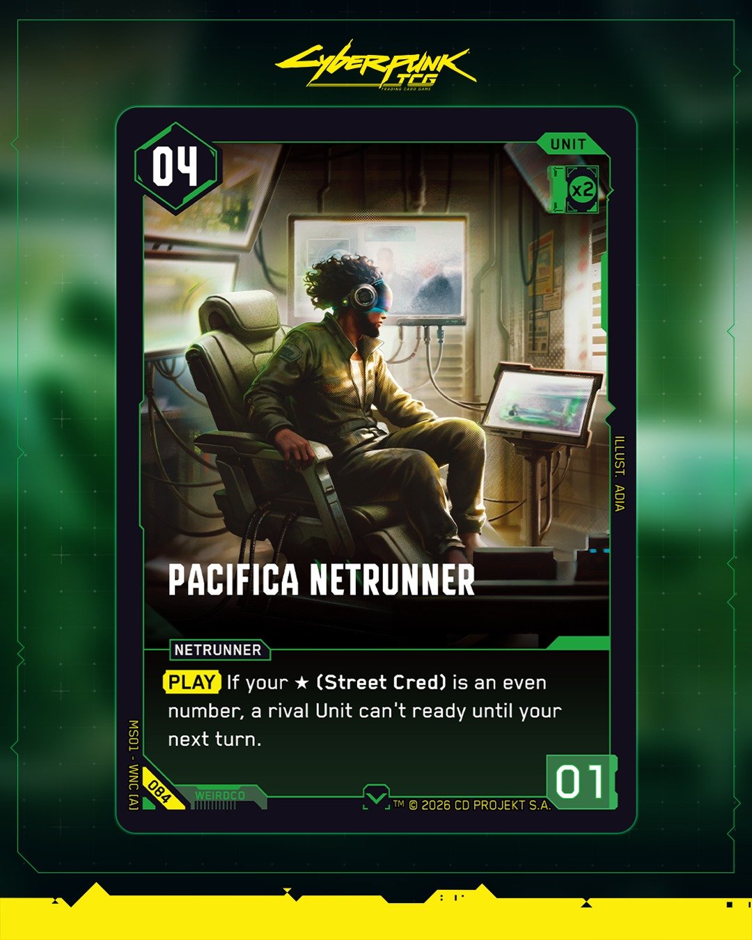 Pacifica Netrunner card art from Cyberpunk TCG